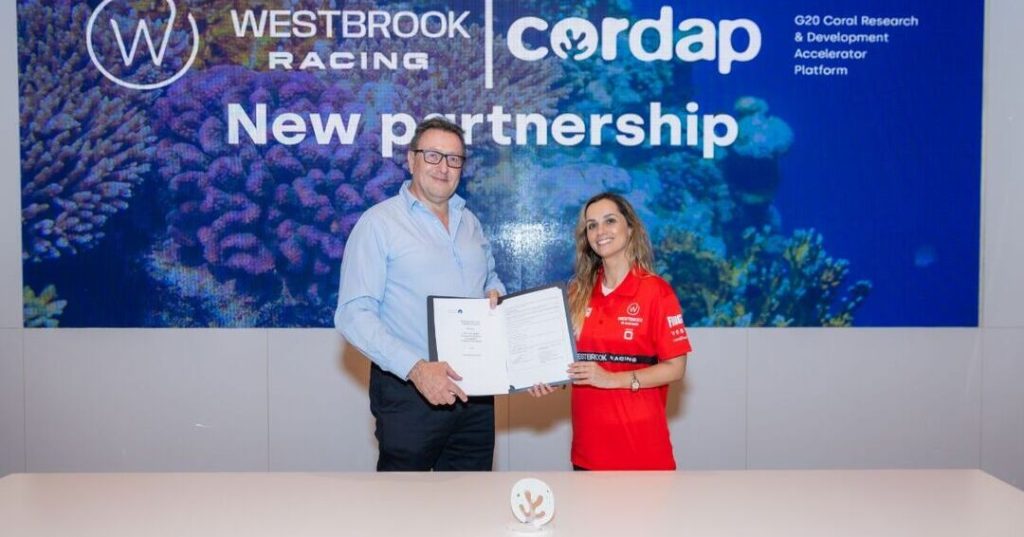 Carlos Duarte (Executive Director of G20 CORDAP) and Ana Agostinho (Sustainability Lead for Westbrook Racing)